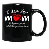 I Love You Mom Gift For Mom Mother'S Day Black Coffee Mug - Black