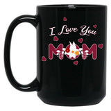 I Love You Mom Happy Mothers Day (1) Black Coffee Mug