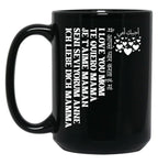 I Love You Mom In All Languages Black Coffee Mug