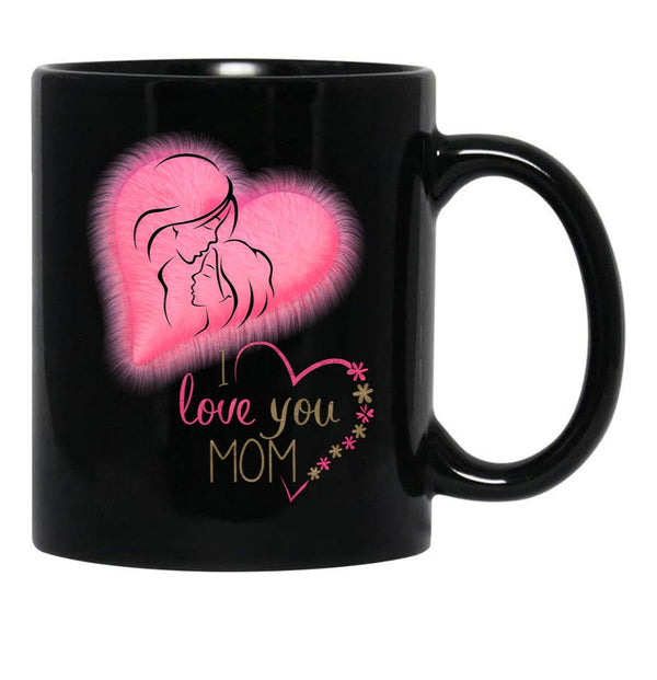 I Love You Mom Mother'S Day Black Coffee Mug - Black