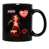 I Love You Mom - Mother'S Day Black Coffee Mug - Black