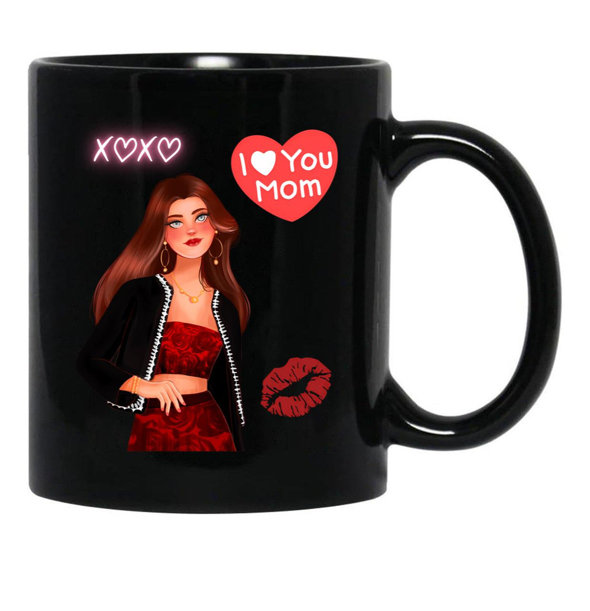 I Love You Mom - Mother'S Day Black Coffee Mug - Black