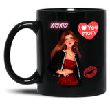 I Love You Mom - Mother'S Day Black Coffee Mug