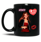 I Love You Mom - Mother'S Day Black Coffee Mug