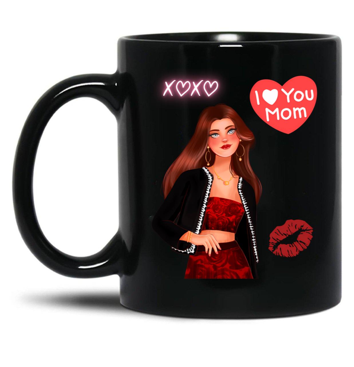 I Love You Mom - Mother'S Day Black Coffee Mug