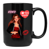 I Love You Mom - Mother'S Day Black Coffee Mug - Black