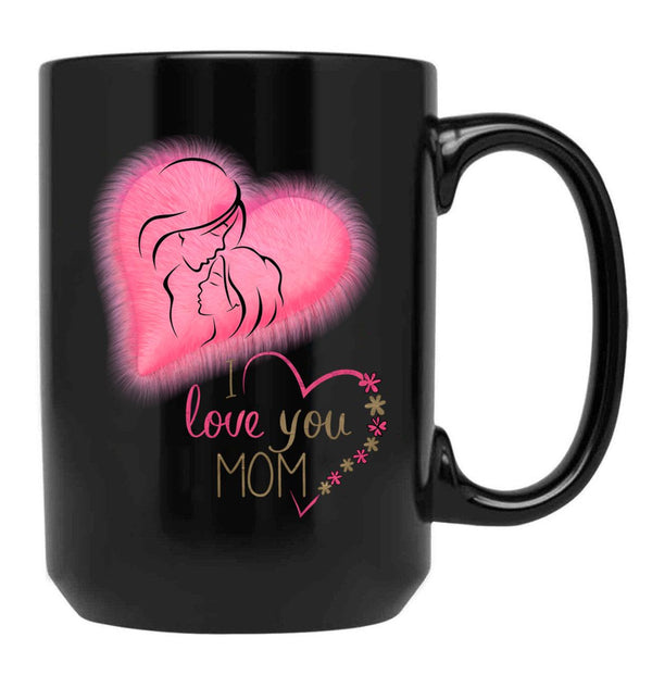 I Love You Mom Mother'S Day Black Coffee Mug - Black