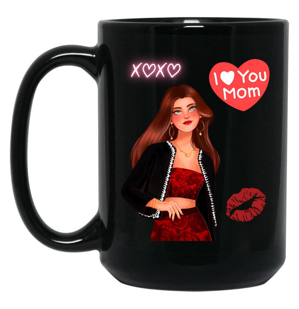 I Love You Mom - Mother'S Day Black Coffee Mug