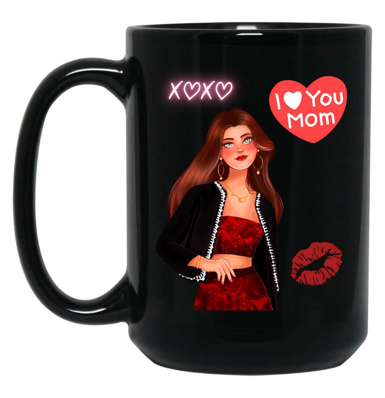 I Love You Mom - Mother'S Day Black Coffee Mug