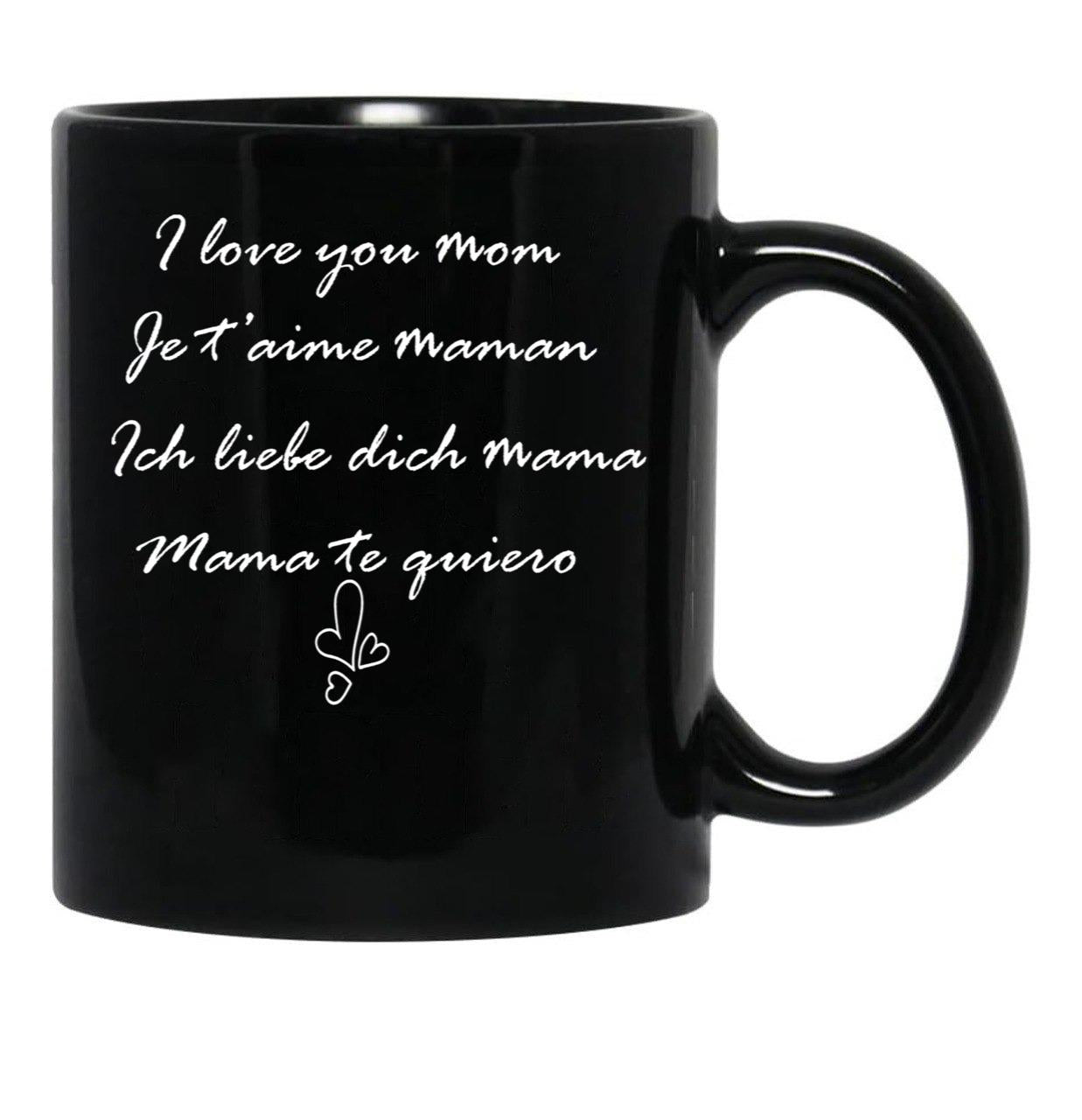 I Love You Mom Perfect And Cute Family Gift Idea For Mom - Happy Mother'S Day Black Coffee Mug - Black