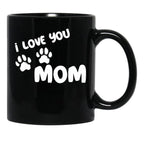 I Love You Mom Puppy Love For Dark TMug Black Coffee Mug - Black