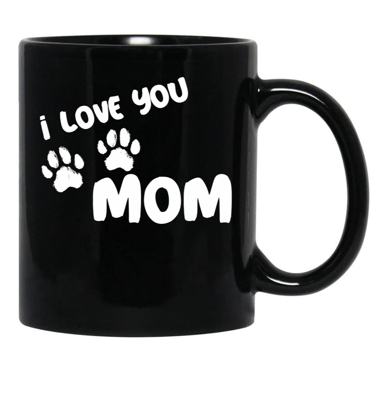 I Love You Mom Puppy Love For Dark TMug Black Coffee Mug - Black