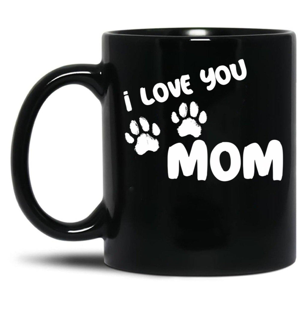 I Love You Mom Puppy Love For Dark TMug Black Coffee Mug