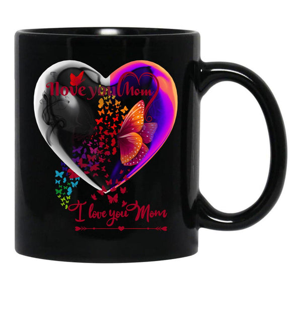 I Love You Mom  Mothers Daymommy  Black Coffee Mug - Black