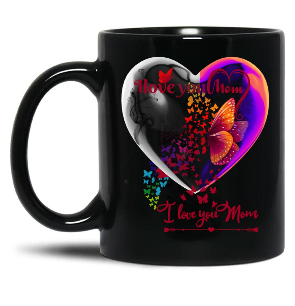 I Love You Mom  Mothers Daymommy  Black Coffee Mug