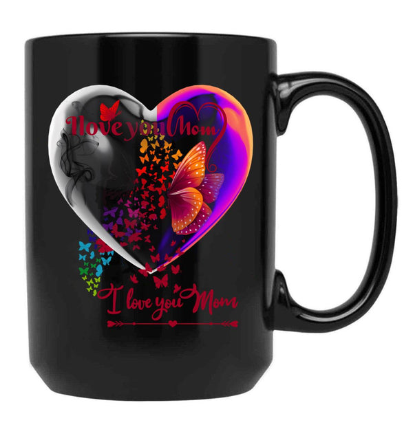 I Love You Mom  Mothers Daymommy  Black Coffee Mug - Black