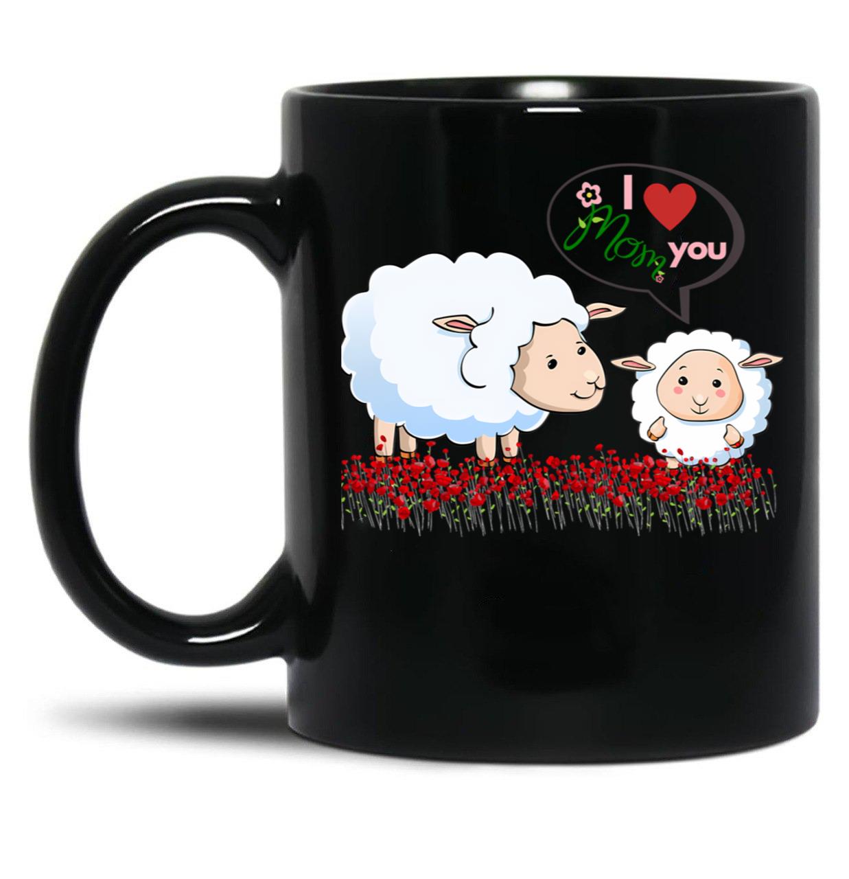 I Love You Mom Withe Cute Black Coffee Mug