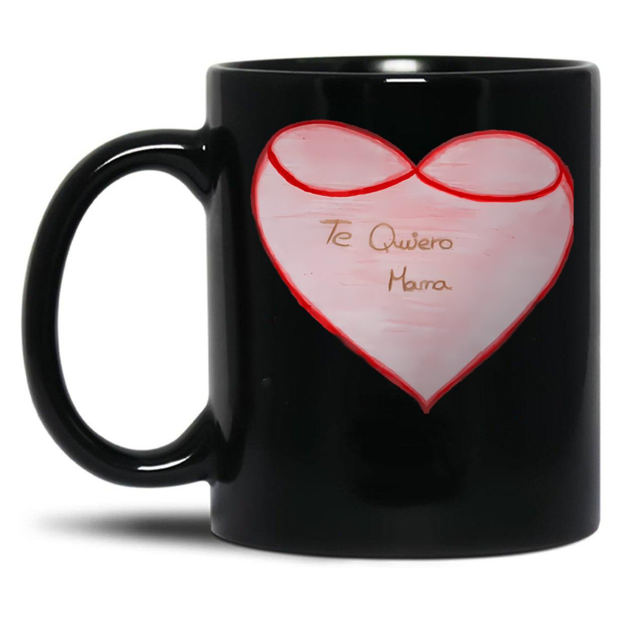 I Love You Mom (13) Black Coffee Mug