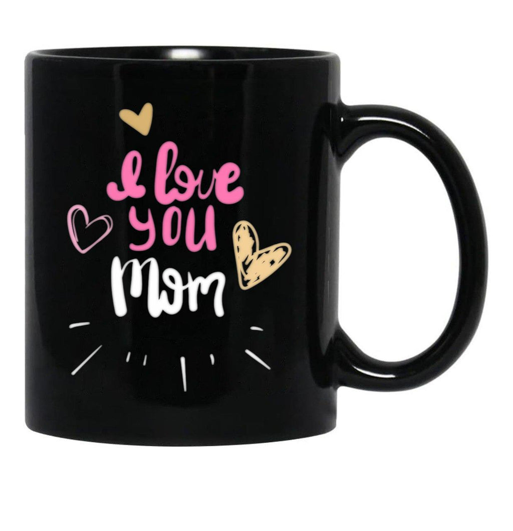 I Love You Mom (15) Black Coffee Mug - Black