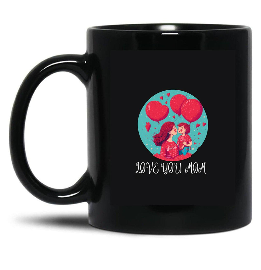 I Love You Mom (17) Black Coffee Mug