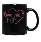 I Love You Mom (18) Black Coffee Mug - Black