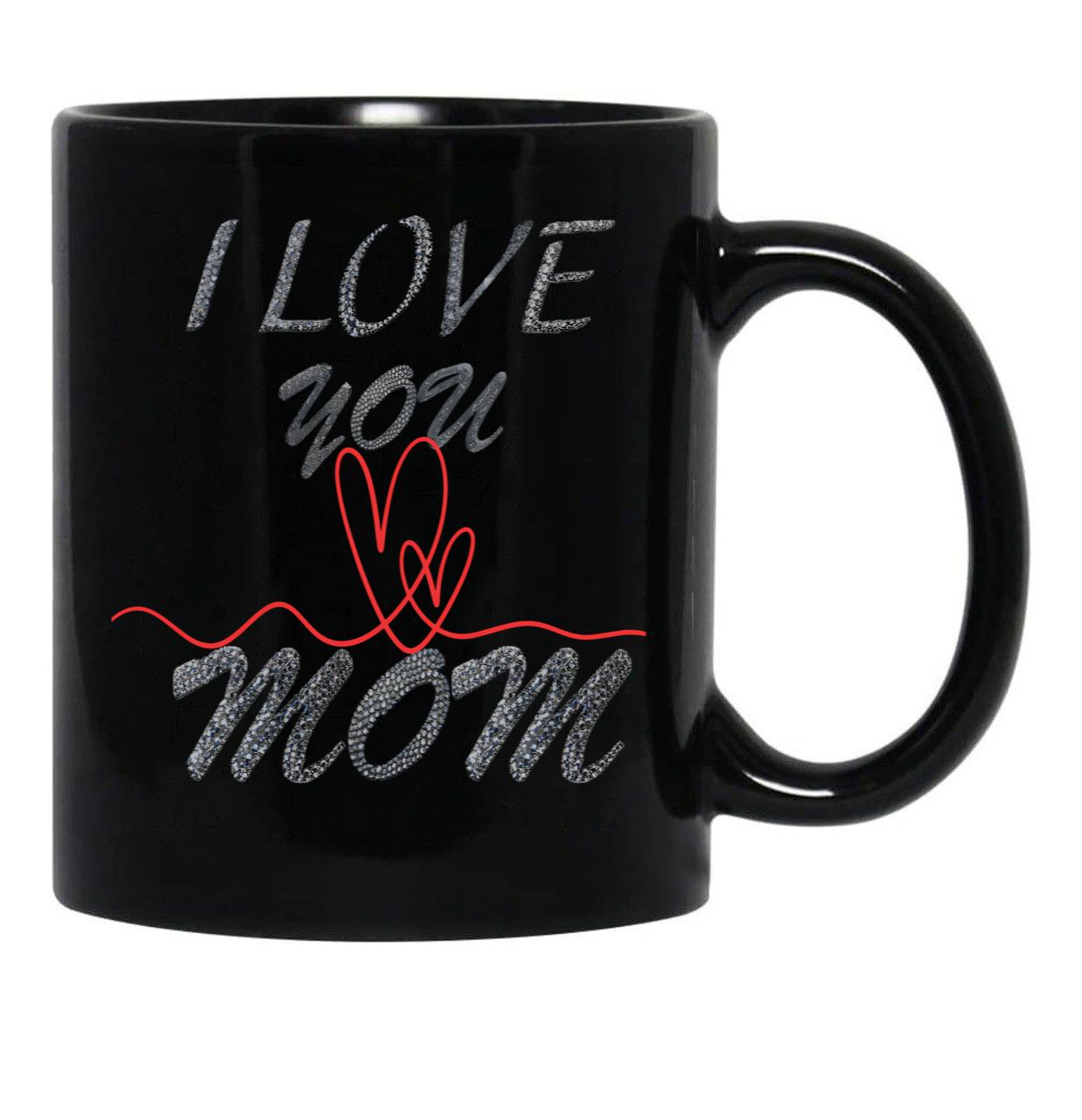 I Love You Mom (29) Black Coffee Mug - Black