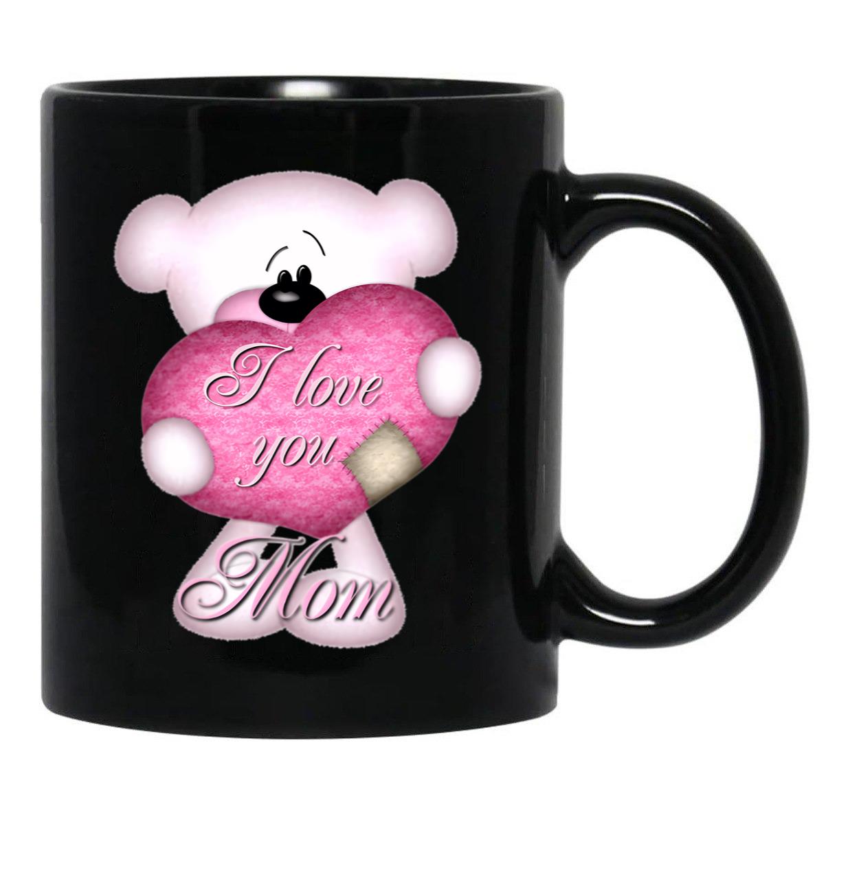 I Love You Mom (31) Black Coffee Mug - Black
