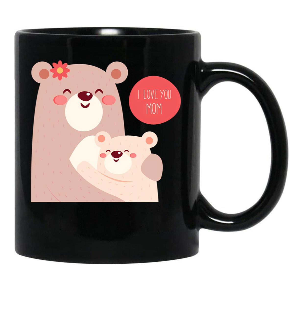 I Love You Mom (34) Black Coffee Mug - Black
