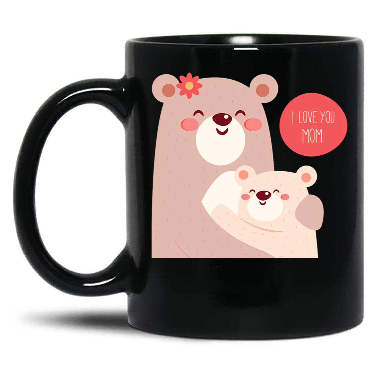 I Love You Mom (34) Black Coffee Mug