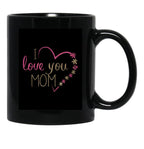 I Love You Mom (35) Black Coffee Mug - Black