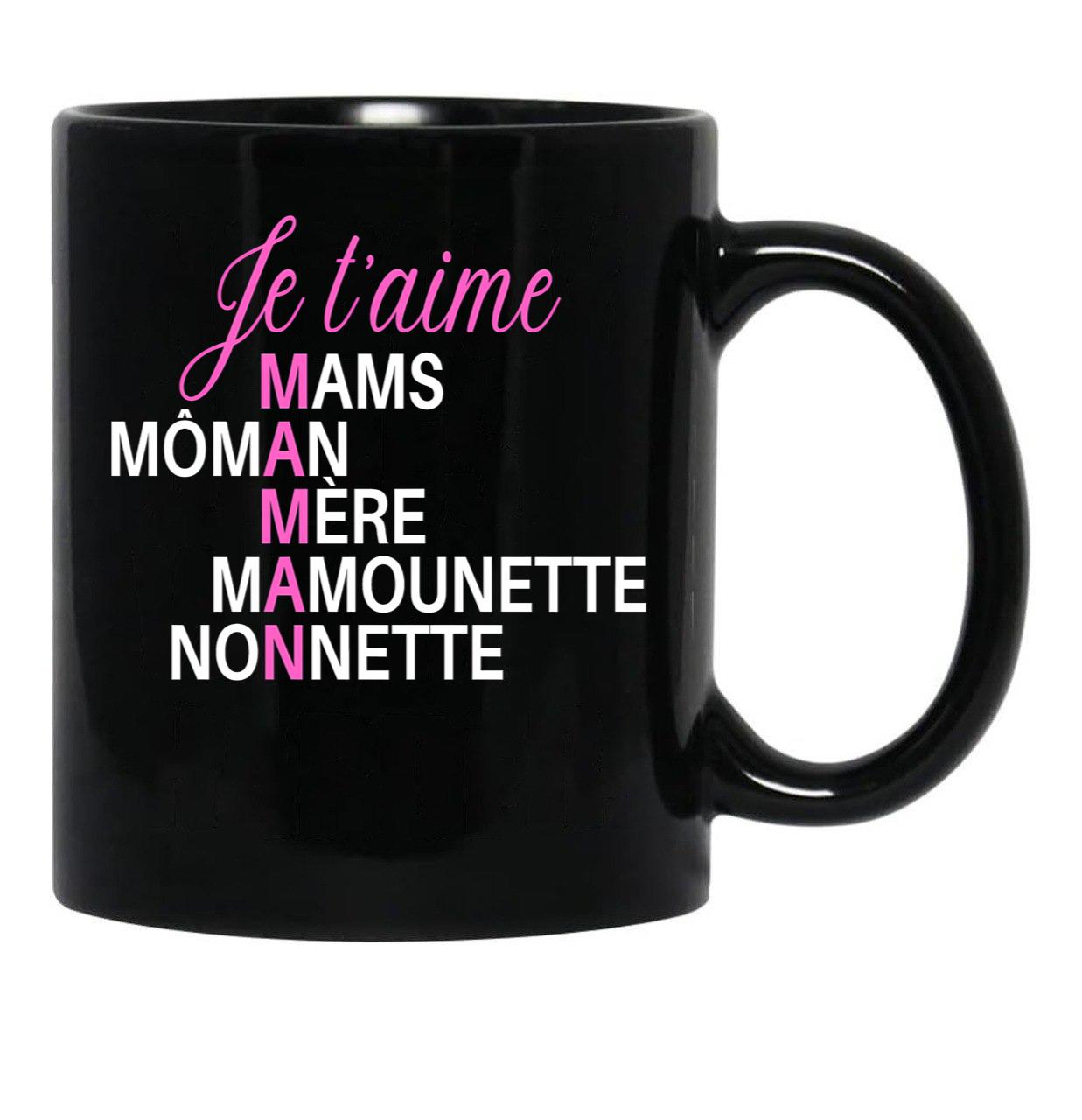 I Love You Mom (36) Black Coffee Mug - Black