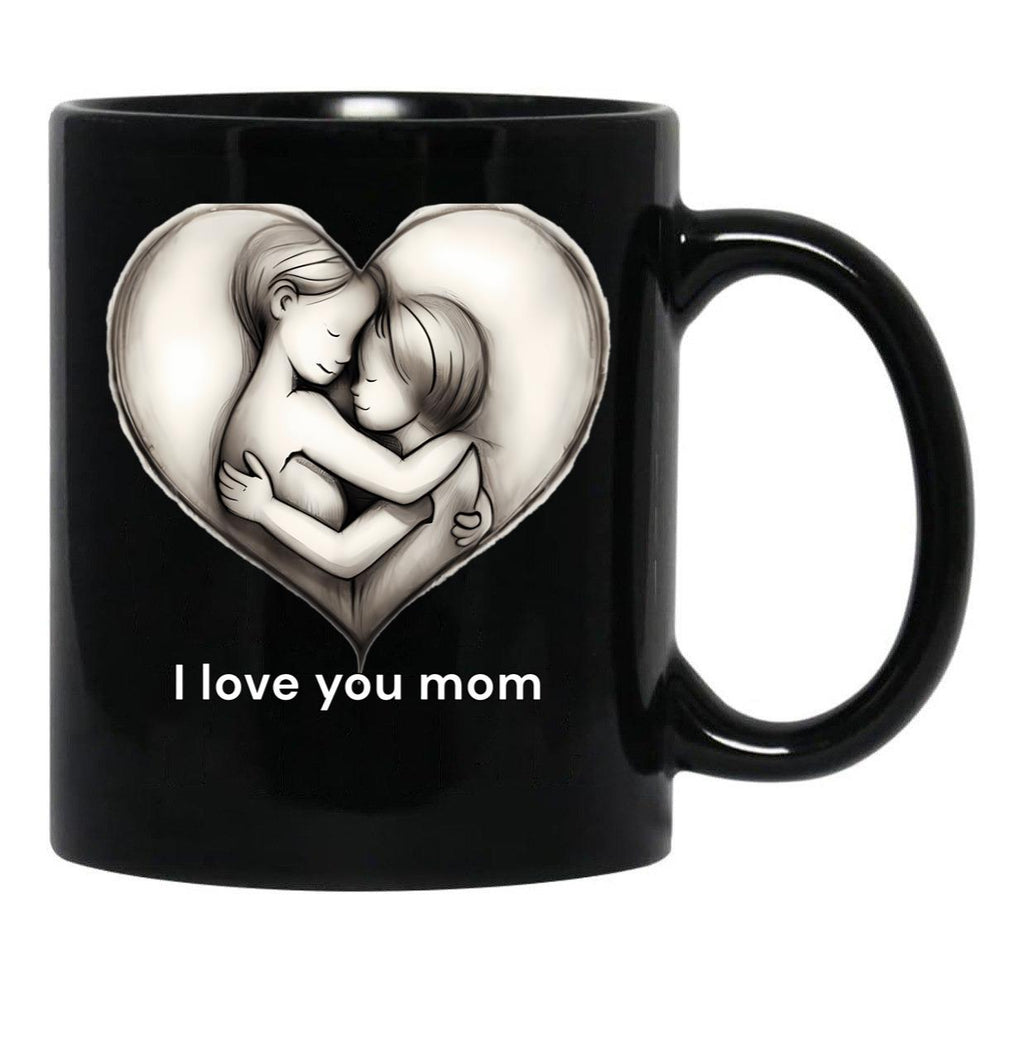 I Love You Mom (5) Black Coffee Mug - Black