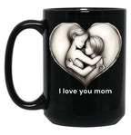 I Love You Mom (5) Black Coffee Mug
