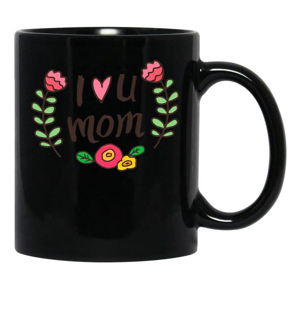 I Love You Mom (7) Black Coffee Mug - Black