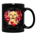 I Love You Mommy- Funny Quote Black Coffee Mug - Black