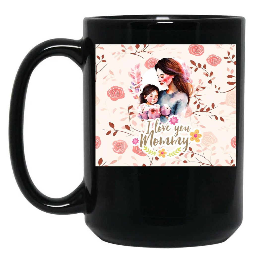 I Love You Mommy Black Coffee Mug