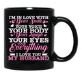 I Love You My Husband Wife Family Black Coffee Mug - Black