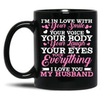 I Love You My Husband Wife Family Black Coffee Mug