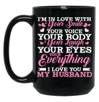 I Love You My Husband Wife Family Black Coffee Mug