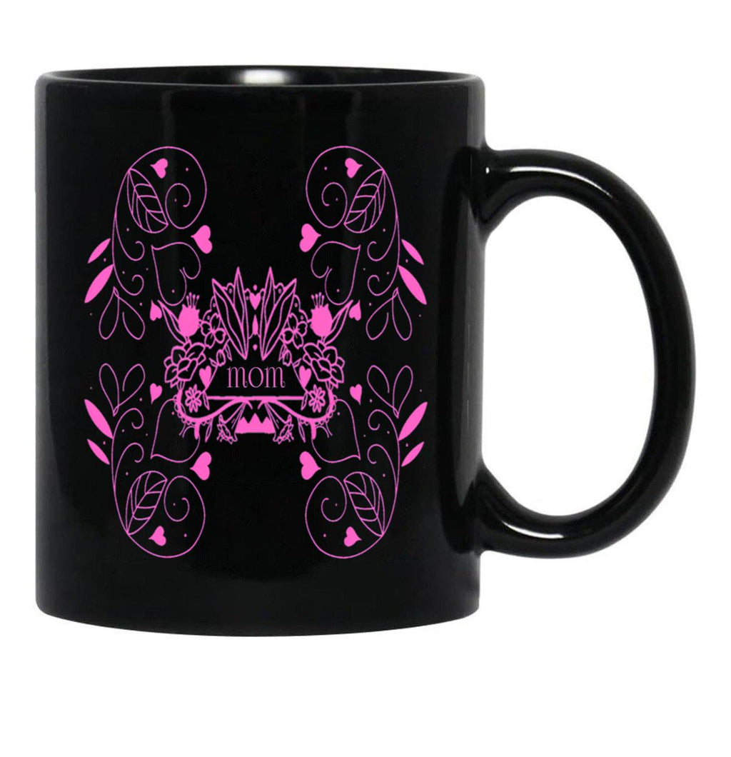 I Love You My Mom Forever Gift Design Black Coffee Mug - Black