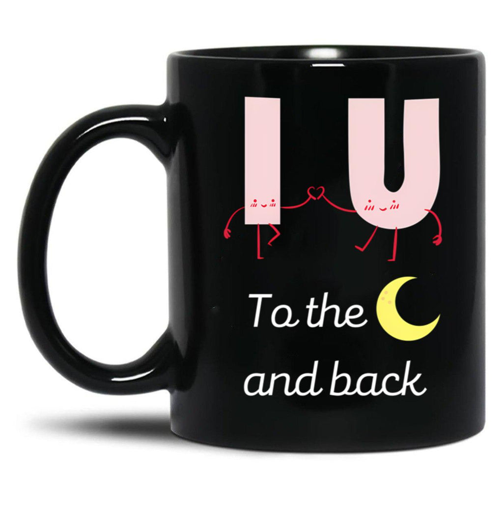 I Love You To The Moon And Back (1) Black Coffee Mug