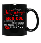 I Love You With All My Ass Humor Gift Black Coffee Mug - Black