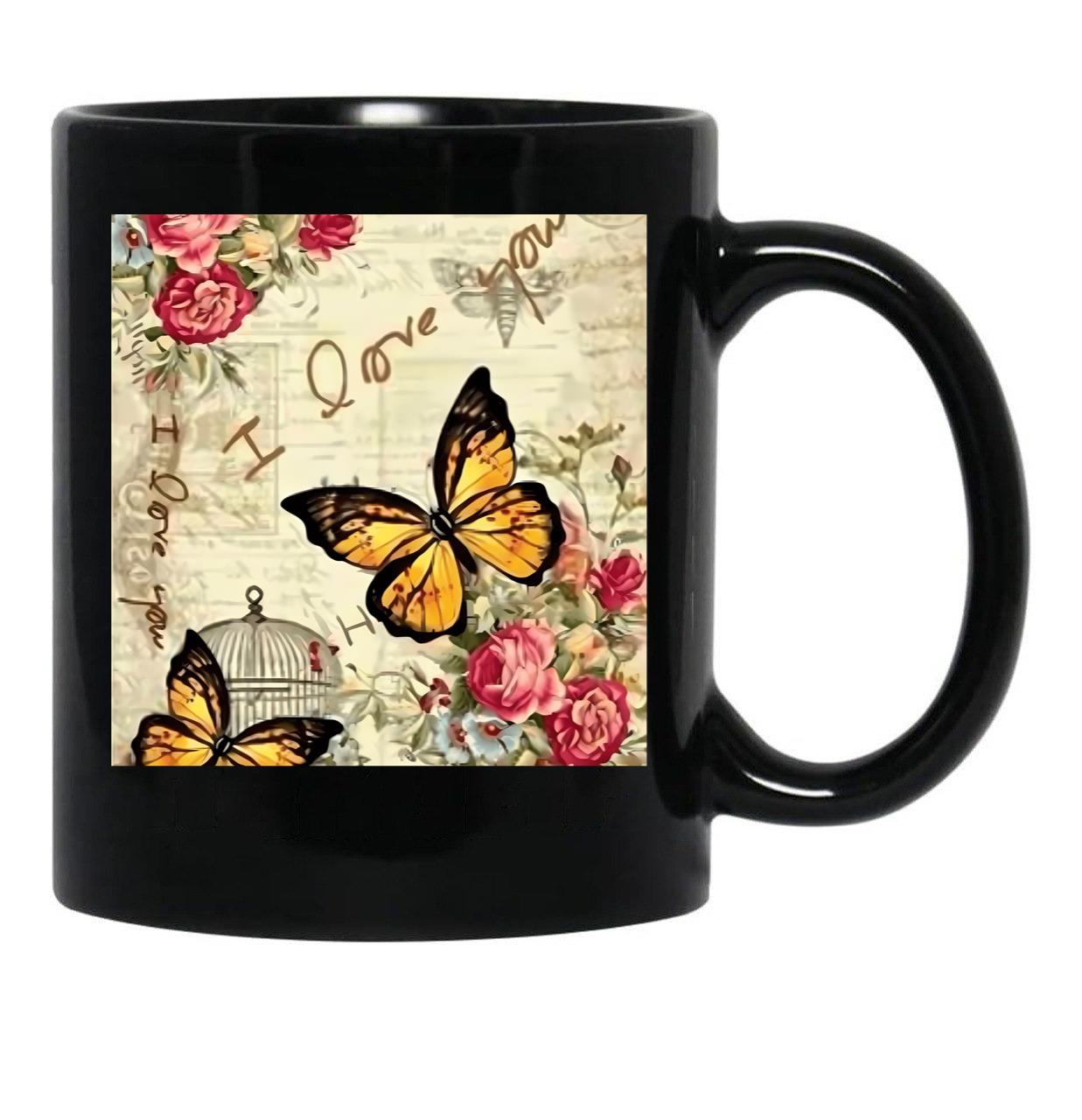 I Love You (1) Black Coffee Mug - Black
