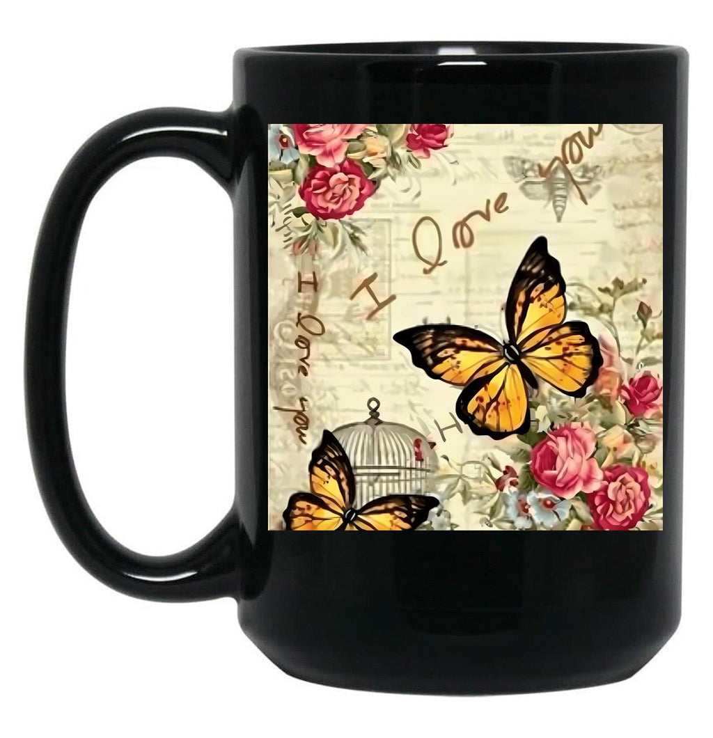 I Love You (1) Black Coffee Mug