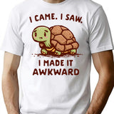 I Made It Awkward T-Shirt for Men & Women, T-Shirts Graphic Tee - White