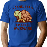I Made It Awkward T-Shirt for Men & Women, T-Shirts Graphic Tee - Blue