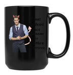 I Met The Devil Once His Name is Matthew Morrison Black Coffee Mug, Gift Coffee Mug