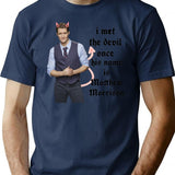 I Met The Devil Once His Name is Matthew Morrison Premium Heavyweight Cotton T-Shirt - Navy