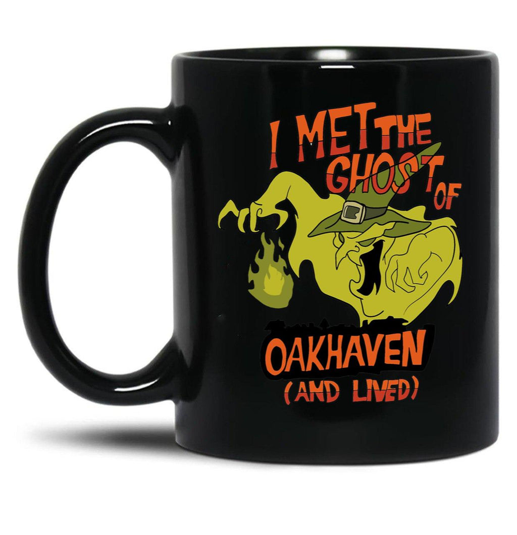 I Met The Ghost of Oakhaven and Lived Black Coffee Mug, Gift Coffee Mug