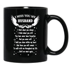 I Miss You My Husband Black Coffee Mug - Black